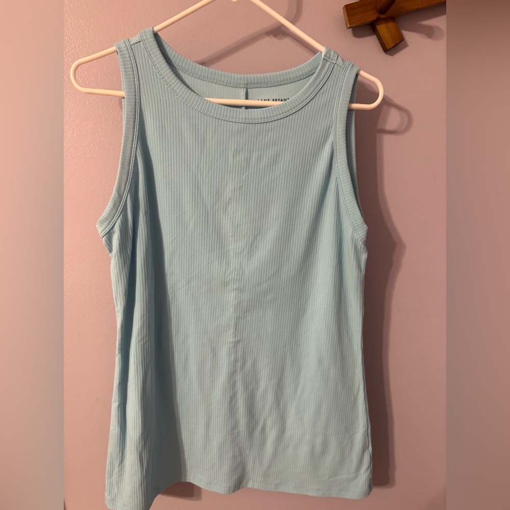 Lane Bryant Pastel Blue Ribbed Tank